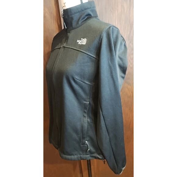 The North Face Womens Medium Soft Shell Softshell Black Jacket Windwall Full Zip - Picture 1 of 7